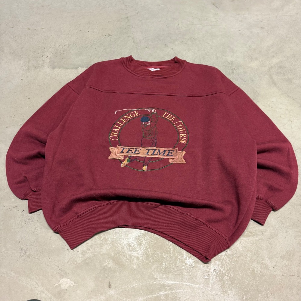 Vintage 90s Red Golf‎ Tee Time Crewneck Sweatshirt
